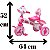 Triciclo infantil com som e luz suporta até 25 kg Cor:Rosa - Imagem 2