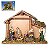 PRESEPIO DE NATAL RESINA C/8 PCS DECORADO CASA DE MADEIRA - Imagem 1