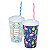 COPO PLÁSTICO COM TAMPA E CANUDO LABEL FLAMINGO – 550ML - Imagem 1