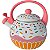 Chaleira Cupcake Esmaltada Gás Indução Apito 2,2 Litros - Imagem 5