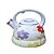 Chaleira Esmaltada Estampada Flores Com Apito 3L Diversas - Imagem 2