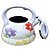 Chaleira Esmaltada Estampada Flores Com Apito 3L Diversas - Imagem 3