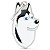 Medalha de Identificação MyFamily para Cães Husky Siberiano Preto e Branco MF13 - Imagem 1