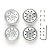 Rodas Traseiras Metálicas Cromadas Tamiya 22MM Kit 56518 - Imagem 1