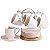 Conjunto Elegante de 6 Xícaras e Pires com Suporte para Café ou Chá - Imagem 1