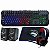 Kit Gamer Sate GK-54: Mouse, Mousepad, Fone e Speaker Preto e Cinza - Imagem 1