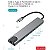 Hub USB-C 8 em 1 com RJ45, HDMI, SD, TF e portas USB 3.0 e USB-C – Sate A-HUBC54 - Imagem 1