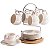 Conjunto Elegante de 6 Xícaras e Pires com Suporte para Café ou Chá - Imagem 1