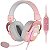 Fone de Ouvido Gamer Redragon H510P-RGB Zeus X - Microfone Unidirecional Rosa 53MM - Imagem 1