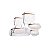 Conjunto de Jantar Branco com Listra Marrom - 26 Peças Elegantes - Imagem 1