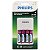 Carregador De Pilhas Philips Scb-2445Nb/97 Com 4 Pilhas Aa - Imagem 1