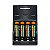 Conjunto De Pilhas Recarregáveis Power2000 Xp-350 Com Carregador - 4 Aaa - Imagem 1