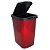 Lixeira Prática 9 Litros Metalizado Vermelho Click Label - Imagem 1