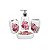 Kit Banheiro Porcelana Branco Estampa Floral 4 Peças - Imagem 1