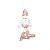 Boneco Decorativo de Natal Papai Noel Sentado 30cm Branco e Dourado - Imagem 1