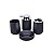 Kit de Banheiro Plástico Preto/Prata 4 Peças - Imagem 1