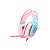 Fone P2 Onikuma X13 com Microfone USB Rosa RGB 50MM - Imagem 1