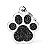 Placa de identificação MyFamily Shine Pata Grande com Purpurina GL02BIGBLACK - Preto - Imagem 1