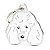 Placa de identificação MyFamily Friends Cão Poodle Branco MF20NWHITE - Imagem 1