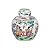 Vaso de Porcelana Floral com Tampa Estilo Oriental - Imagem 1