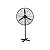 Ventilador de Parede/Pé Mega Star FAN30B 2 em 1 30" 160W 220V - Preto - Imagem 1