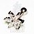 Piercing Orelha Flores Coloridas Branco - Imagem 2