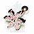 Piercing Orelha Flores Coloridas Rosa - Imagem 2