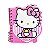 Caderno Hello Kitty 80 Folhas Pautado Decorado com Pompom Papelaria Fofa - Imagem 2