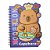 Mini Caderno Capivara Capa Dura Espiral 60 Folhas Agenda Escolar FofaMini caderno com estampa de capivara, perfeito para - Imagem 3