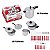 Kit Jogo 5 Panela Polida Panela Pressão e Faqueiro Inox 20pç Vermelho - Imagem 2