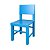 Kit 2 Cadeiras Cadeirinha Banco Infantil Madeira 45cm Azul - Imagem 2