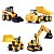 Kit 4 Trator Escavadeira Miniatura Brinquedo Infantil Workers - Imagem 1