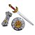 Kit Medieval Espada Manopla Combate Escudo Redondo Infantil Escudo - Imagem 1