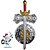 Kit Medieval Espada Manopla Combate Escudo Redondo Infantil Escudo - Imagem 4