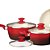 Conjunto De Panelas Ceramic Class Home 5pcs Vermelho - Imagem 2