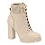 Bota Vizzano Cano Curto Cabedal Pelica/ Tecido Knit Varsovia Ref. 3089.102.23698.83517 Creme - Imagem 1