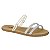 Chinelo Rasteiro Moleca Ref. 5452.130 Cor: Branco OFF Prata - Imagem 1