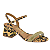 Sandália Vizzano Ref. 6428.339 Cabedal textil Dourado Multi Camel Cetim Onça - Imagem 1