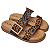 Chinelo Rasteiro Cravo e Canela Ref. 3160.1056 Cabedal em Couro Pelo Estampa Onça - Imagem 1