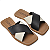 Tamanco Rasteiro Cravo e Canela Ref. 1181 em Couro Silk Black / Napa Cal off White - Imagem 2