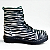 Bota Coturno Cravo e Canela Ref. 85653C em Couro Pelo Zebra Cor: Preto / Branco - Imagem 1