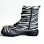 Bota Coturno Cravo e Canela Ref. 85653C em Couro Pelo Zebra Cor: Preto / Branco - Imagem 4