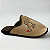 Chinelo de Inverno Leffa Ref. 877 Tecido Veludo Bordado Bege Café - Imagem 1
