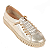 Tênis Bottero Ref. 369504 em Couro Metalizado Roma Dourado - Imagem 2