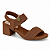 Sandália Femina Modare Ref. 7187.100 Cabedal Textil Avelã Float Nature Elástico Canelado Cor: Camel - Imagem 1