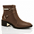 Bota Cano Curto Ramarim em Couro Sela com Salto Detalhe Dourado Ref. 2565104-0001 - Imagem 1