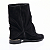 Bota Feminina Cano Médio Vizzano Camurça Strech Duo Preto - 3077.126 - Imagem 4