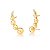 Brinco com Quatro Esferas e Cometa Cravejado de Zircônias Ear Cuff banhado em ouro 18k - Imagem 1