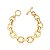 Pulseira Liso Elo 1 Em 1 Intercalado Fecho Trava Banhado a Ouro 18k - Imagem 1