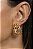 Brinco Oval Liso com Círculos Vazados Banhado a Ouro 18K - Imagem 2